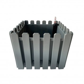 Blumentopf mit Wasserspeicher Nessa eckig grau
