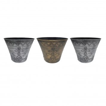 Blumentopf Nessa Ornamente Gold Silber 3er-Set