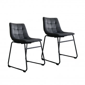 Esszimmerstuhl 2er Set Sadie Dunkelgrau