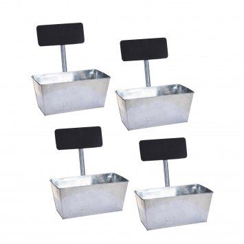 Blumenkasten 4er Set mit Beschriftungsfeld