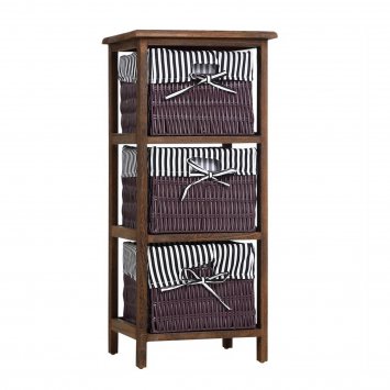 Regal mit 3 Körben Mia Landhaus Braun