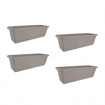 Blumenkasten mit Wasserspeicher 60 cm 4er Set Taupe