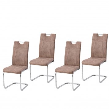 Esszimmerstuhl KellyC 4er-Set Braun