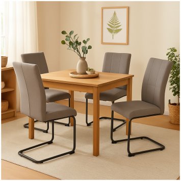 Esszimmerstuhl LennyP 4er-Set Braun