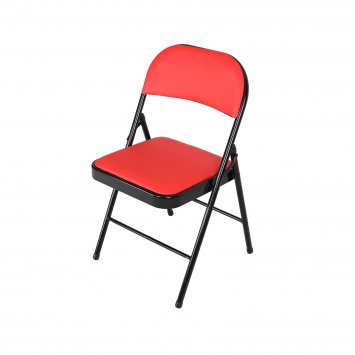 Klappstuhl Wedigo Kunstleder Rot-Schwarz