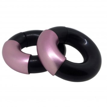 Creolen 925/- Sterling Silber Kautschuk