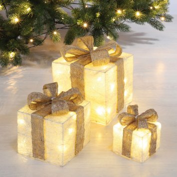 LED Deko-Geschenkpakete 3er-Set