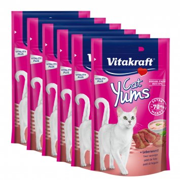 Katzensnack Cat Yums plus Leberwurst - 9 x 40g
