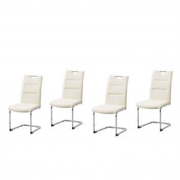 Schwingstuhl 4er Set PU creme DannyC