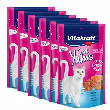 Katzensnack Cat Yums plus Lachs - 9 x 40g