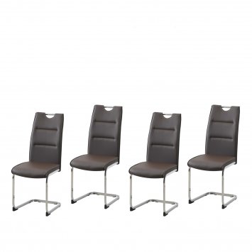 Schwingstuhl 4er Set PU braun DannyC