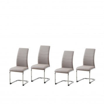 Schwingstuhl 4er Set PU cappuccino SallyC