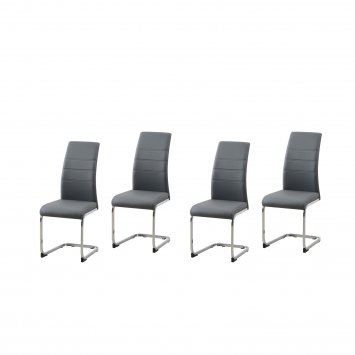 Schwingstuhl 4er Set PU grau SallyC