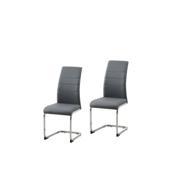 Schwingstuhl 2er Set PU grau SallyC