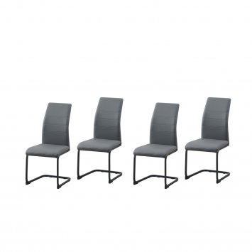 Schwingstuhl 4er Set PU grau SallyP