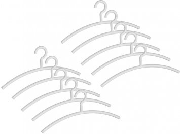 Kleiderbügel Mod. Mir Weiß 10er Set, transparente Frisch-Optik
