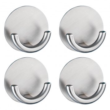 Wandhaken Mod. Rondo matt 4er Set Edelstahl, selbstklebend, rostfrei