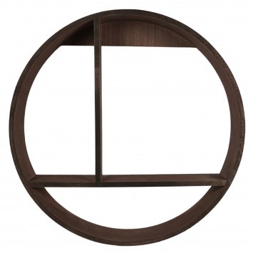 Wandregal Ø 37 cm Holz Dunkelbraun