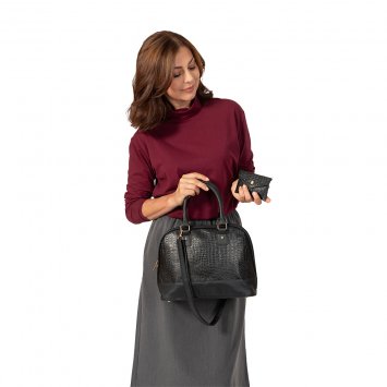 Lederhandtasche mit Portemonnaie