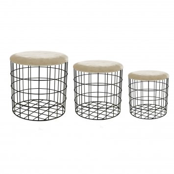 Korb, Metall mit Samtdeckel