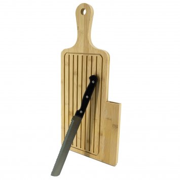 Brotschneidebrett mit Messer Bamboo