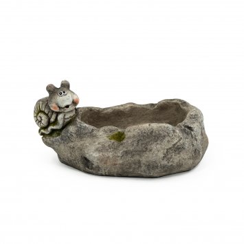 Pflanzschale mit Schnecke Gartenfigur