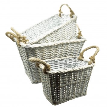 Weide-Pflanzkorb, 3er Set rechteckig