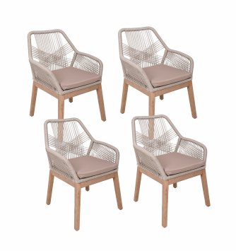 Sitzgruppe "POMONA" braun, 4er-Set