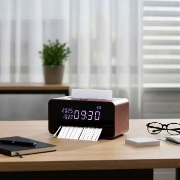 Tisch-Aktenvernichter mit Uhr