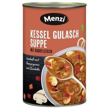 Menzi Kessel Gulasch Suppe mit Rindfleisch typisch ungarisch 4200g