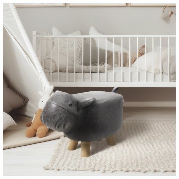 Hocker für Kinder Tiermotiv Nilpferd