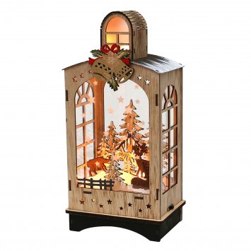 Holz Laterne Winterwald