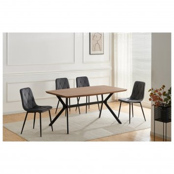 Stuhl Mesa Eco 4er-Set Velvet Grau