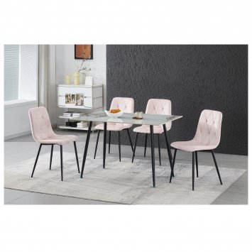 Stuhl Mesa Eco 2er-Set Velvet Rosa