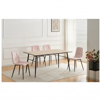 Stuhl Mesa Eco 4er-Set Velvet Rosa