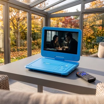 Tragbarer DVD-Spieler blau