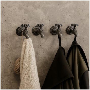 Kleiderhaken 4er Set Steampunk