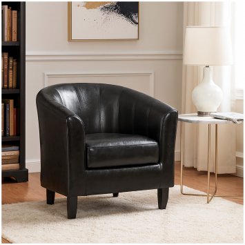 Eleganter Cocktailsessel in Kunstleder für Wohnzimmer, Büro oder Lounge