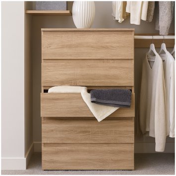 Kommode mit 5 grifflosen Schubladen Sonoma Modernes Design