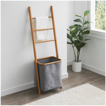 Wäscheleiter mit Wäschesack Stilvolle 2-in-1 Lösung