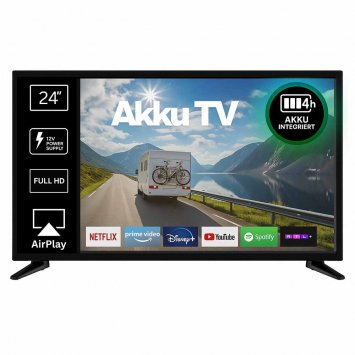 Mobiler 24"-Akku-TV