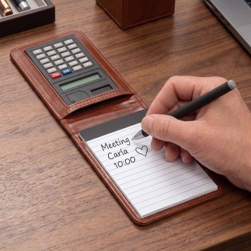 Handliches Notizset mit Taschenrechner