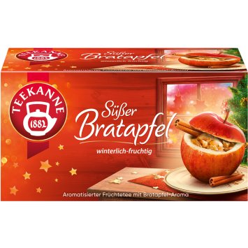 Teekanne süßer Bratapfel winterlich fruchtiger Früchtetee 50g