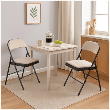 Klappstühle 2er Set Beige