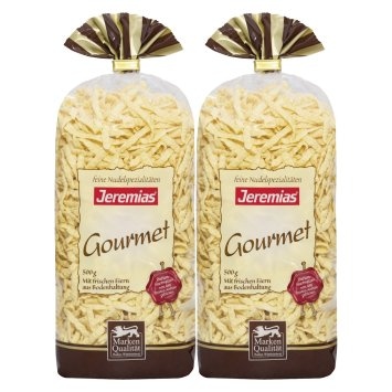Jeremias Gourmet Spätzle geschabt mit frischen Eiern 500g 2er Pack