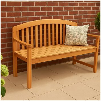 Stilvolle 2-Sitzer-Gartenbank aus Holz Perfekt für Garten, Terrasse und Balkon