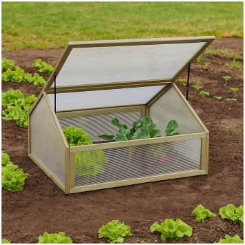 Frühbeet aus Holz und Polycarbonat Ideales Mini-Gewächshaus