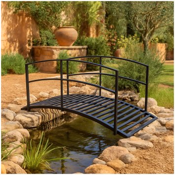 Zierbrücke / Teichbrücke aus Metall dekorative Gartenbrücke für Teiche   Beete