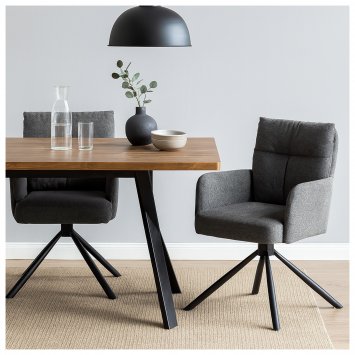 Esszimmerstuhl Kyra Anthrazit 2er-Set