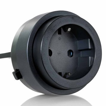 Steckdosenadapter für Stromschienensystem, schwarz
